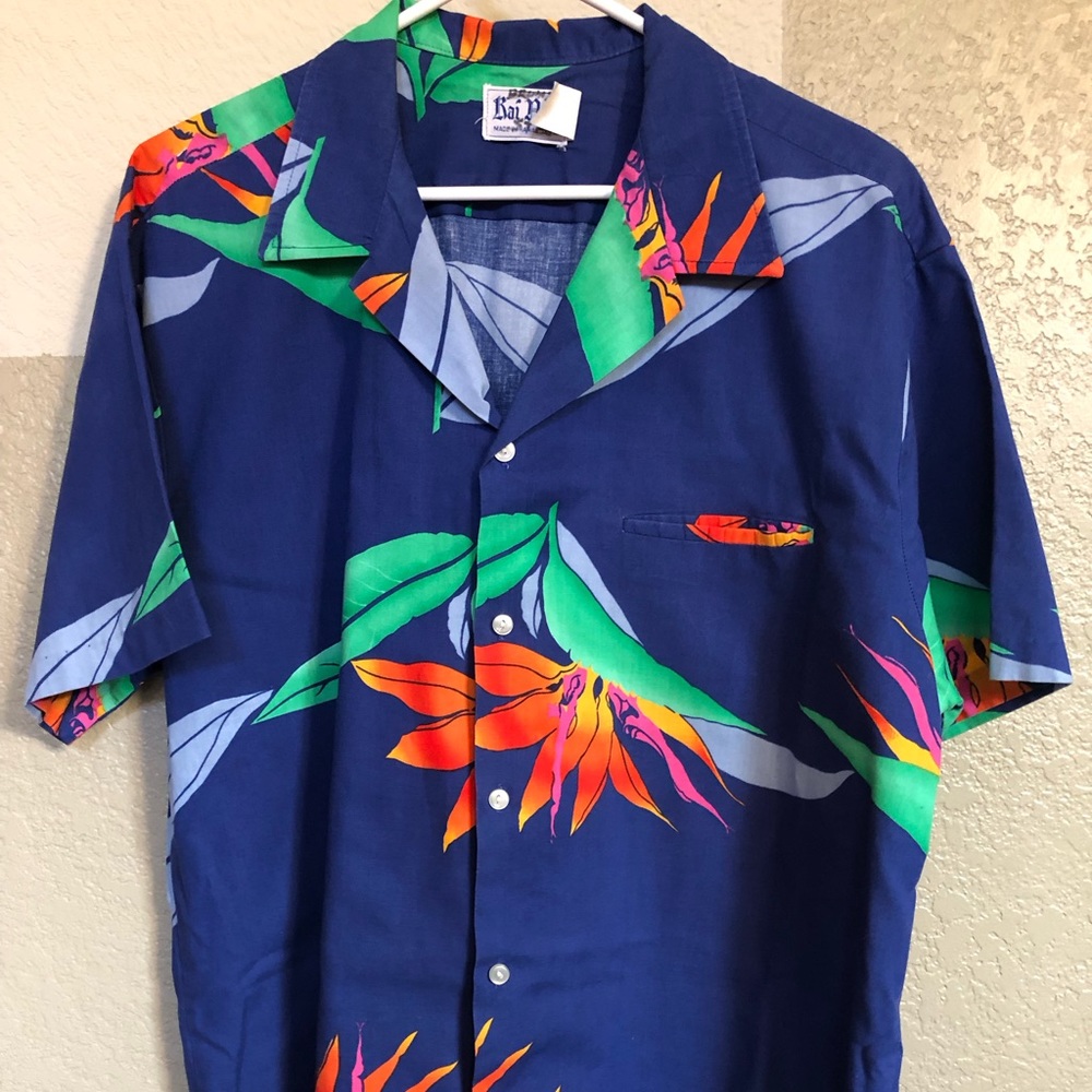 Men's Blue Floral Dress Shirt